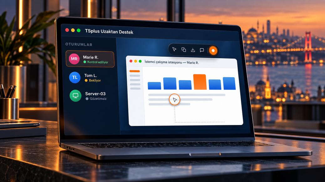 TSplus Remote Support Türkiye yönetim ekranı
