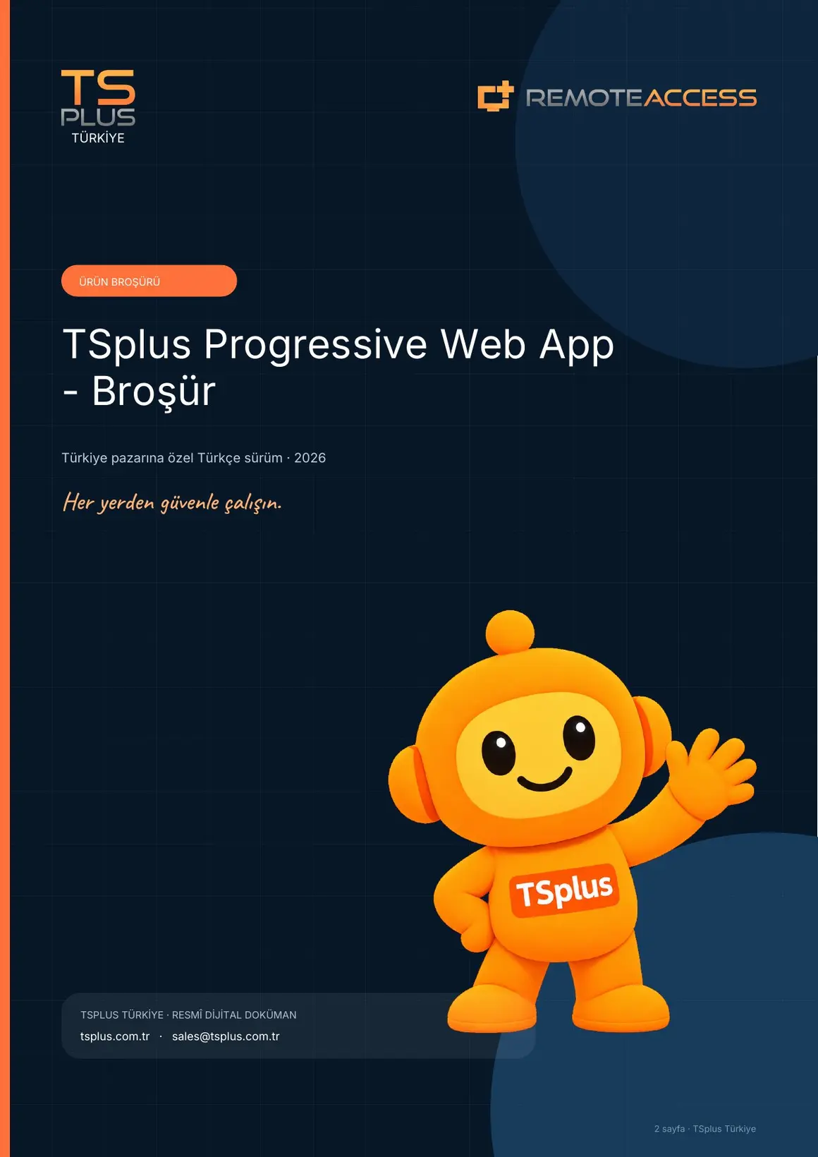 TSplus Progressive Web App — Broşür kapak görseli