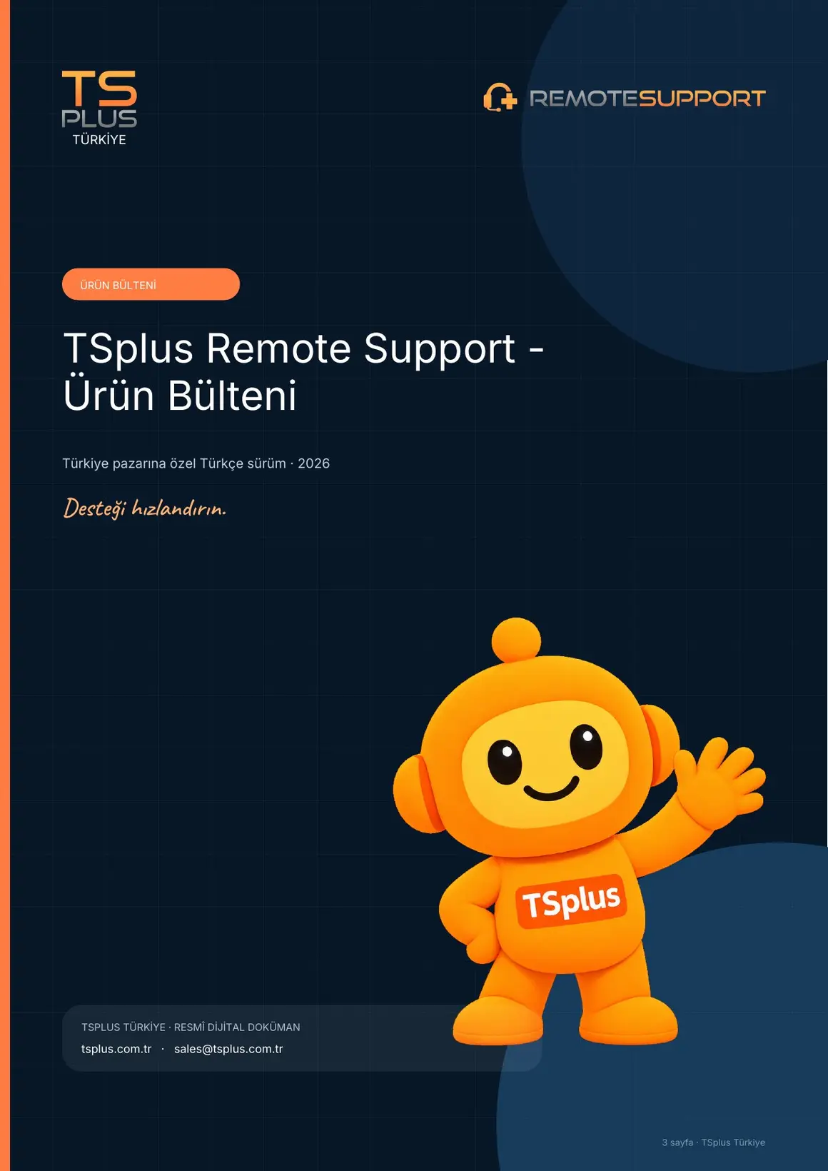 TSplus Remote Support — Ürün Bülteni kapak görseli