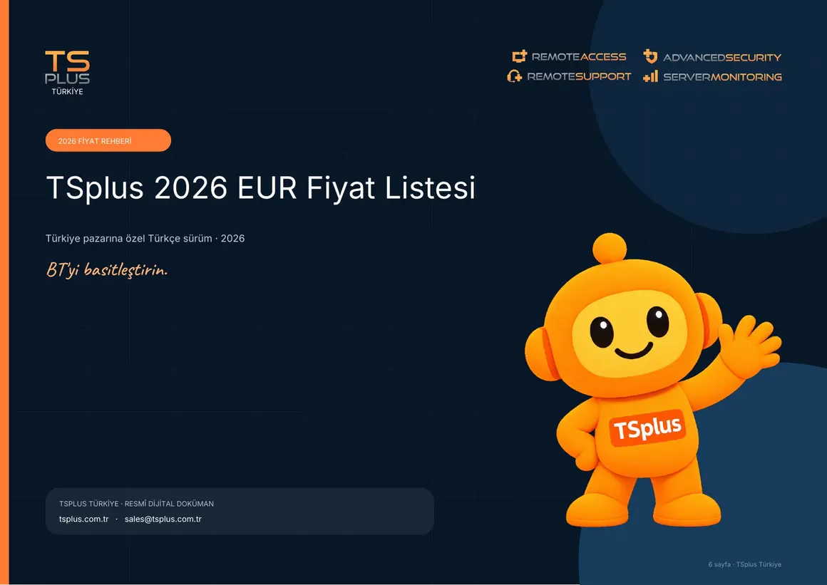 TSplus 2026 Fiyat Listesi — EUR kapak görseli