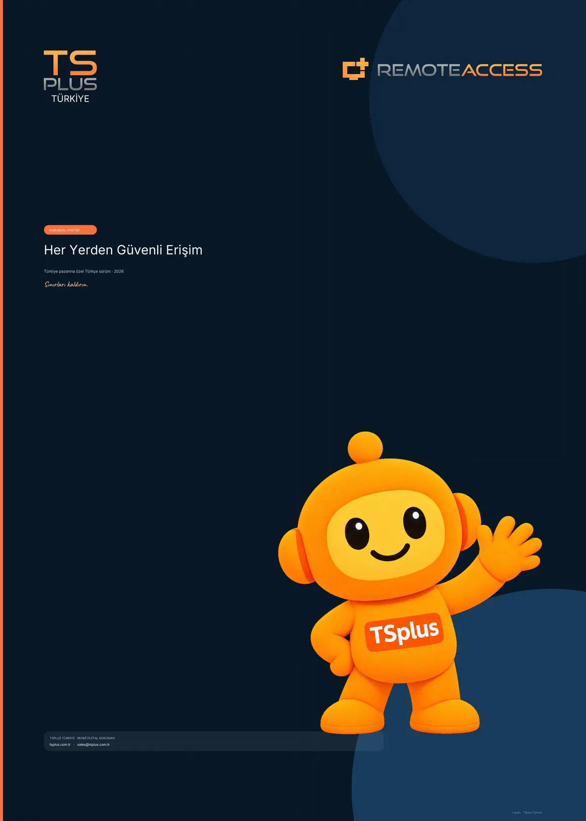 TSplus Türkiye Poster — Her Yerden Güvenli Erişim kapak görseli