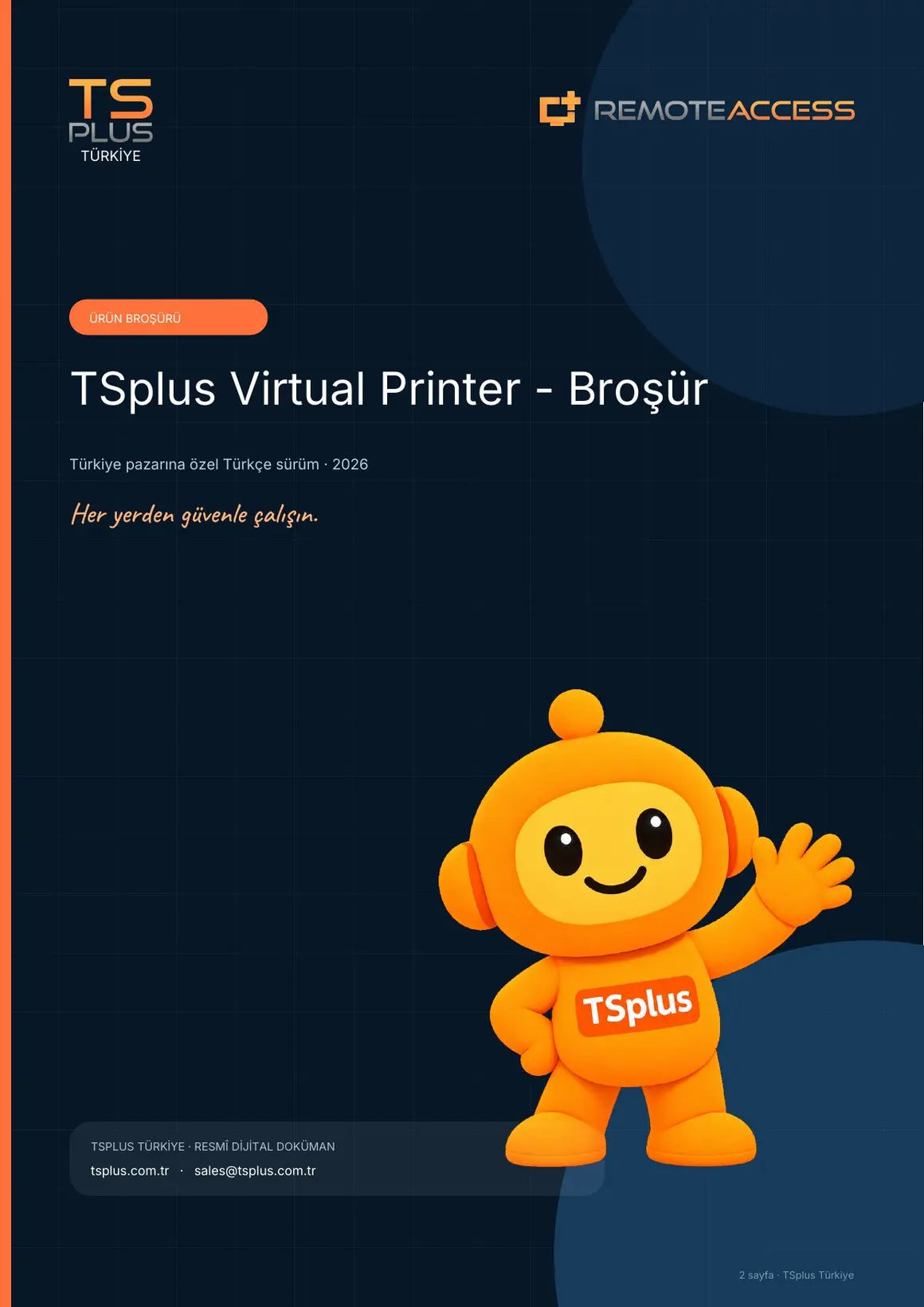 TSplus Virtual Printer — Broşür kapak görseli