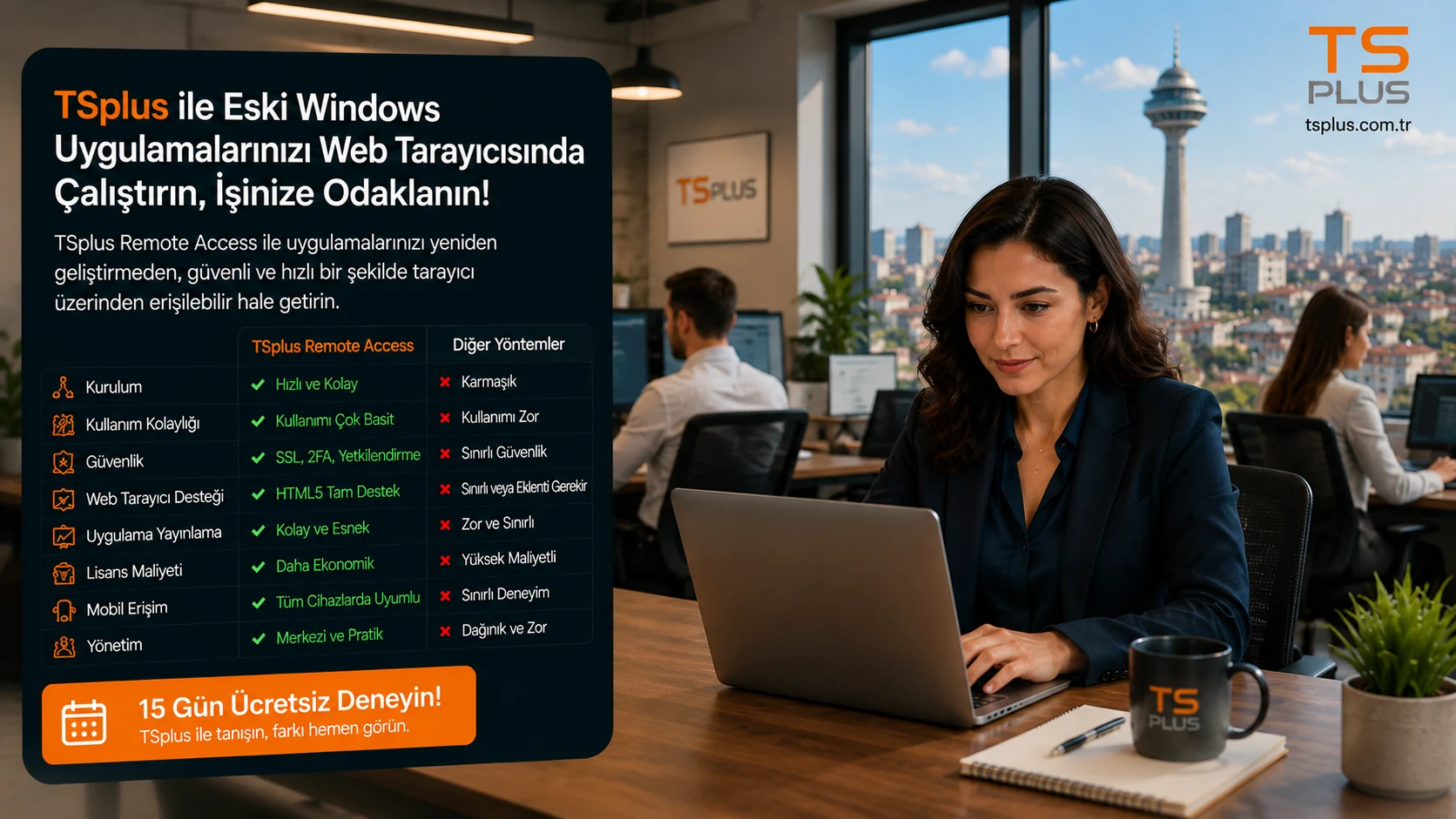 Eski Windows Uygulamalarını Web Tarayıcısında Çalıştırmanın En Kolay Yolu | TSplus Türkiye