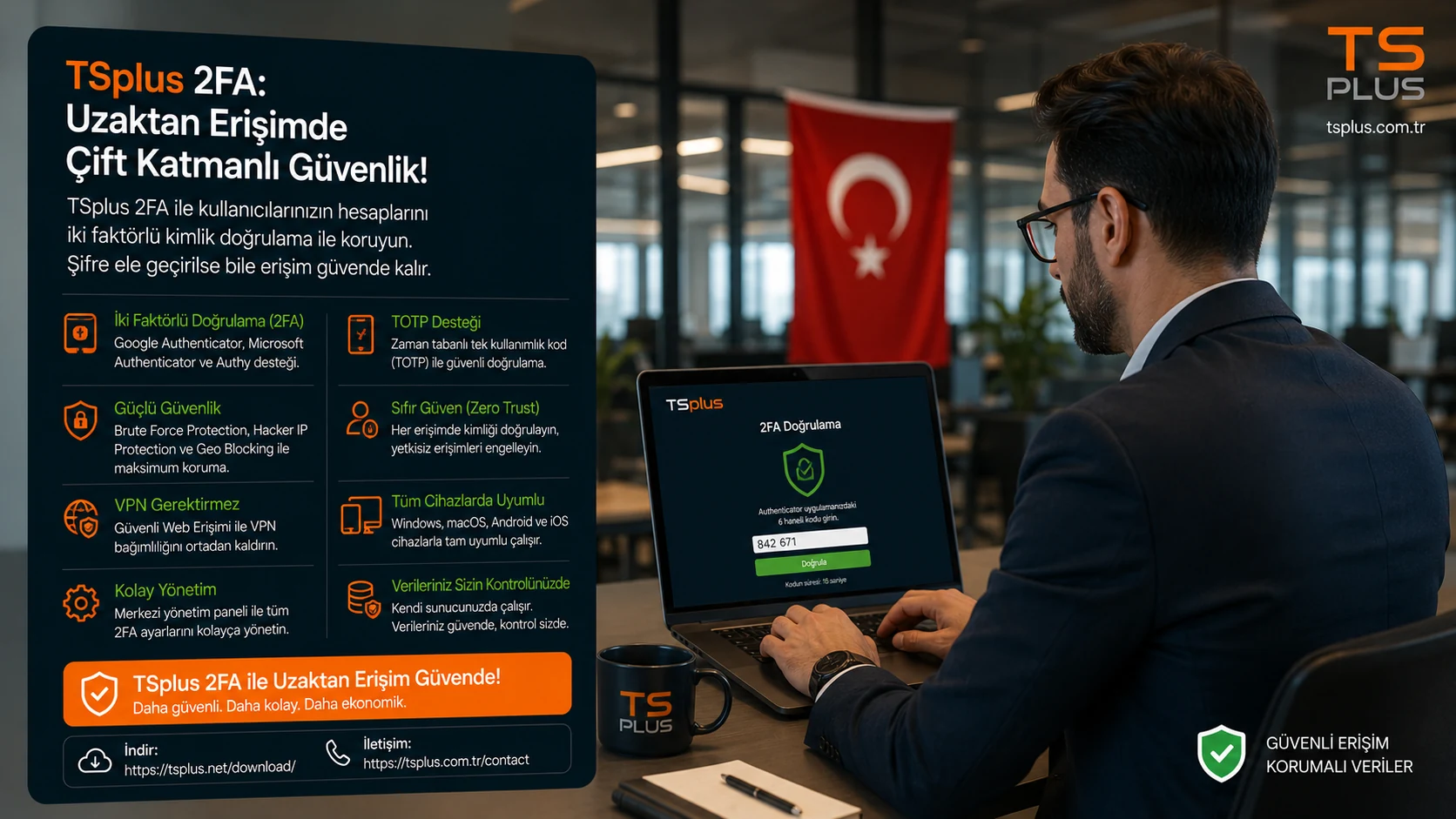 TSplus 2FA: Uzaktan Erişimde En Güçlü Güvenlik Katmanı Neden TSplus?