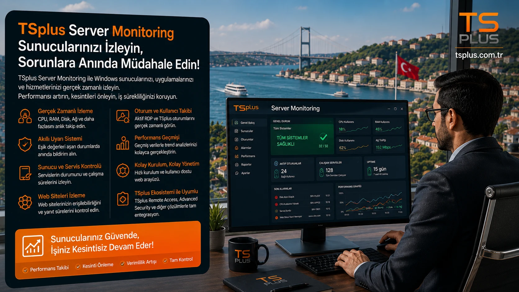 TSplus Server Monitoring | Windows Server İzleme ve Performans Takibi