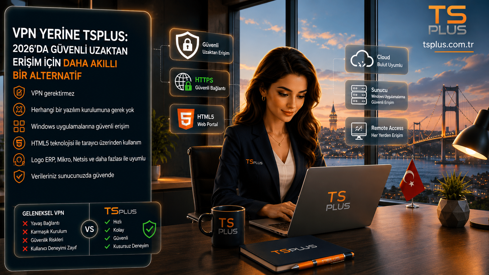 VPN Yerine TSplus: 2026'da Güvenli Uzaktan Erişim İçin En Akıllı Alternatif