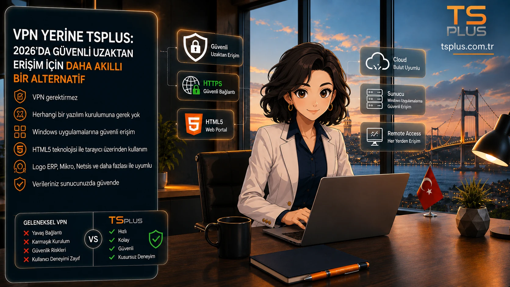 VPN Yerine TSplus: 2026'da Güvenli Uzaktan Erişim İçin En Akıllı Alternatif