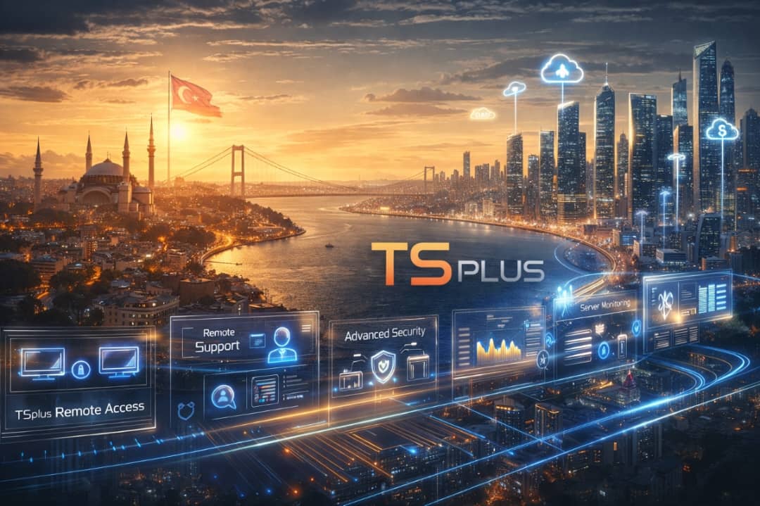 TSplus Remote Access Dashboard and Interface on various devices
